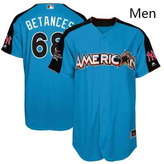 Mens Majestic New York Yankees 68 Dellin Betances Authentic Blue American League 2017 MLB All Star MLB Jersey